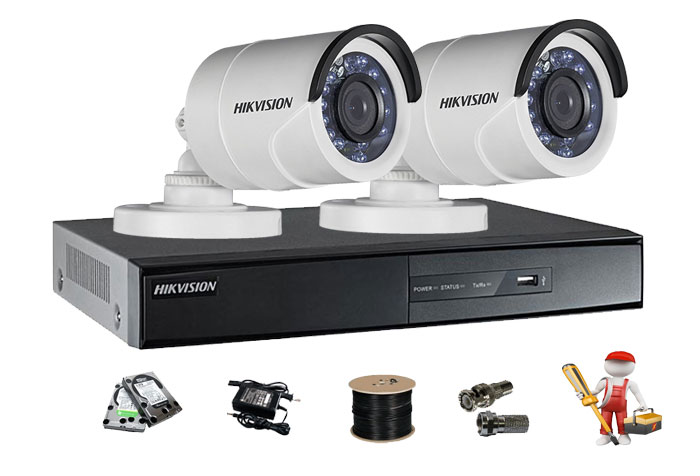 lắp trọn bộ 2 camera hikvision 1mp giá rẻ tại quảng ninh
