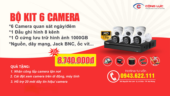 đại lý lắp trọn bộ 6 camera dahua chính hãng, giá rẻ tại quảng ninh