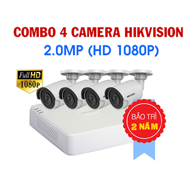 Trọn Bộ 4 Camera Hikvision 2 Megapixel