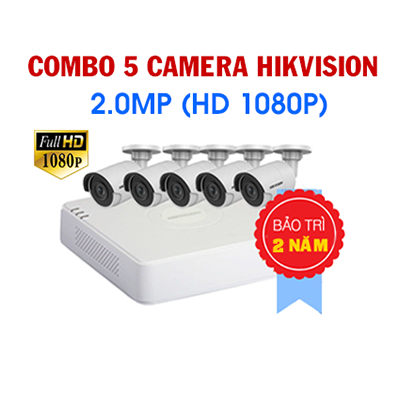 Trọn Bộ 5 Camera Hikvision 2 Megapixel