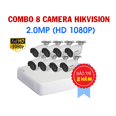 Trọn Bộ 8 Camera Hikvision 2 Megapixel