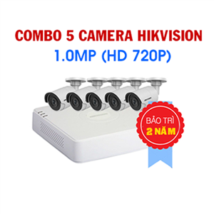 Trọn Bộ 5 Camera Hikvision 1 Megapixel