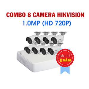 Trọn Bộ 8 Camera Hikvision 1 Megapixel